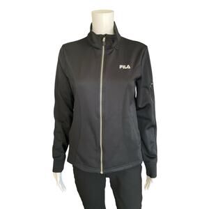 Fila Black Logo Pre-Owned Ladies Jacket - Size Medium